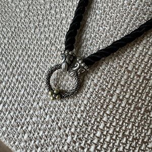 BARBARA BIXBY Sterling Silver & 18K Gold Adjustable Cord Necklace